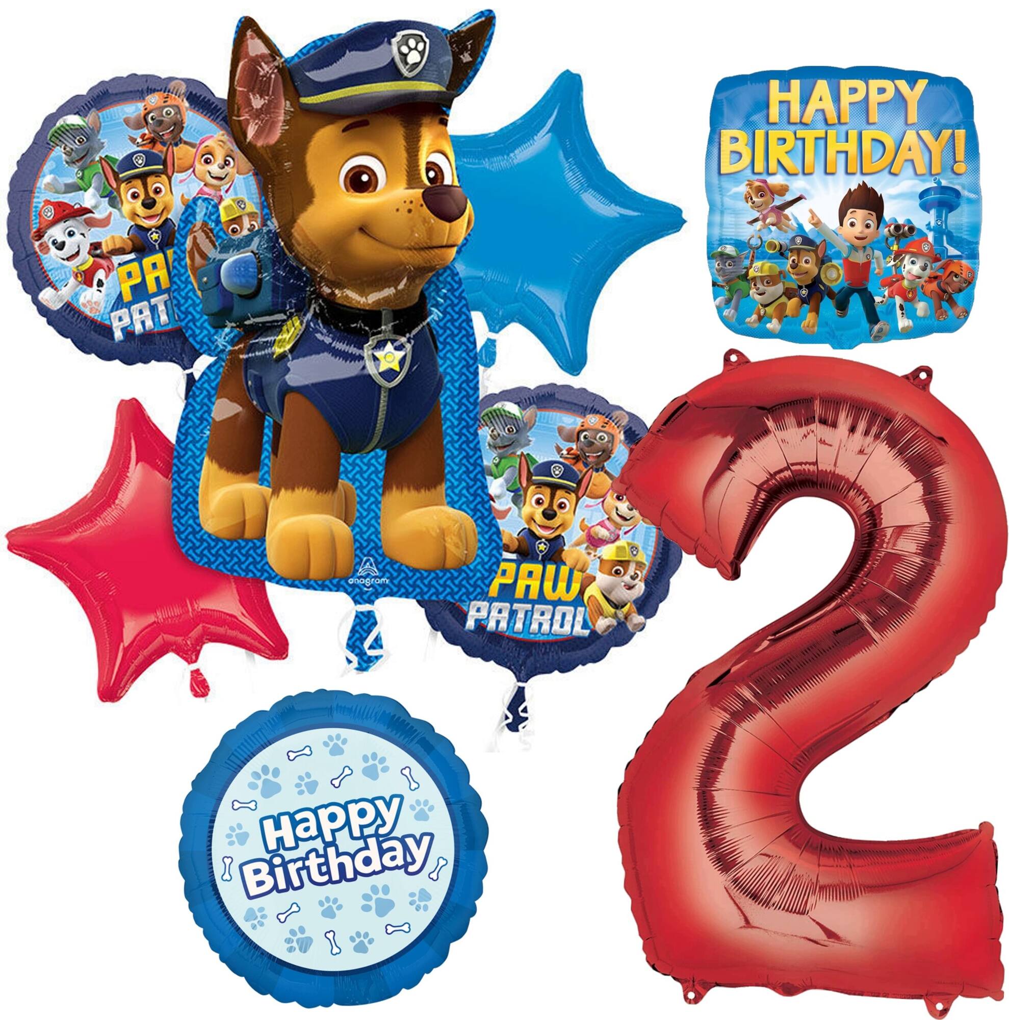 Paw Patrol™ Chase Birthday Age 8-Piece Foil Balloon Bouquet